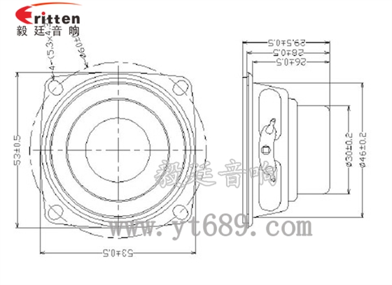 高品質52mm8w全頻內磁喇叭成品圖