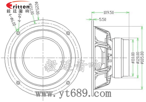 3寸20W全頻HiFi音箱喇叭成品圖