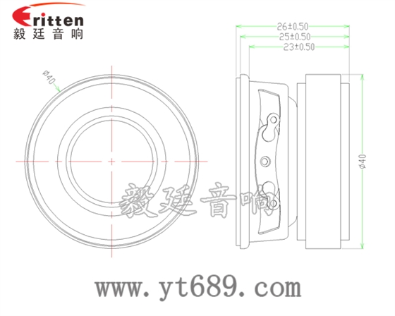 3瓦40mm外磁全頻喇叭成品圖