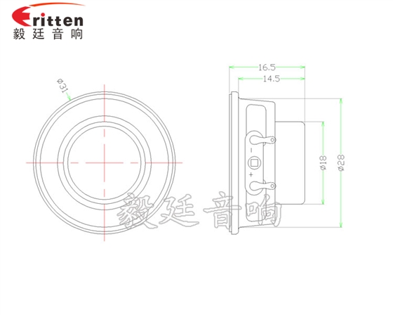 31mm2W藍牙音箱全頻喇叭成品圖