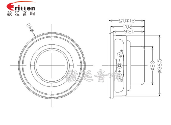 40mm5W2Ω藍牙音響喇叭成品圖