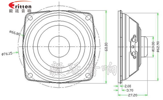 68mm5W13芯藍(lán)牙音箱喇叭成品圖