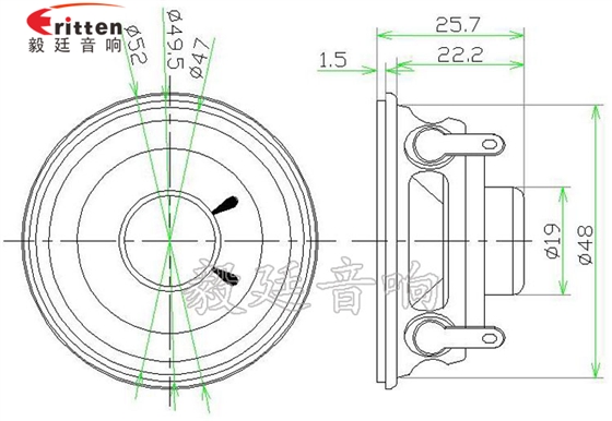 52mm5W藍(lán)牙音箱喇叭成品圖