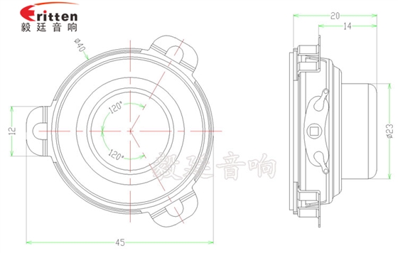 40mm15W藍牙音箱喇叭成品圖