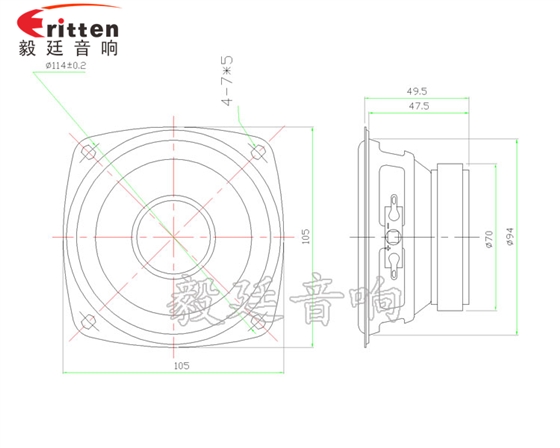 78mm15w內磁全頻喇叭成品圖