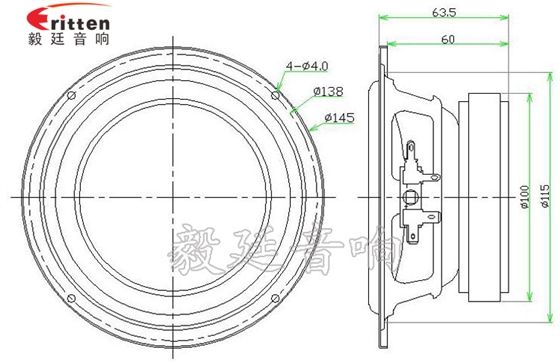 145mm25W多媒體音箱喇叭成品圖