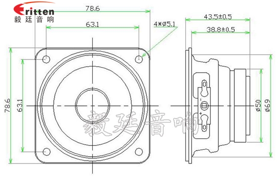 78mm15w內(nèi)磁全頻喇叭成品圖