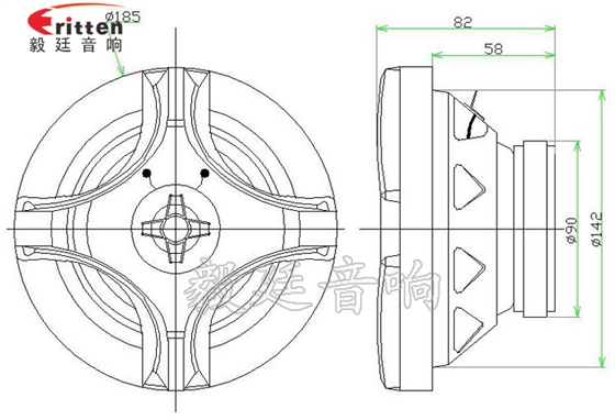 6.5寸25芯30瓦汽車音響全頻喇叭成品圖