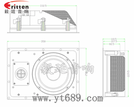 8寸（255*358mm）全頻60W墻壁喇叭