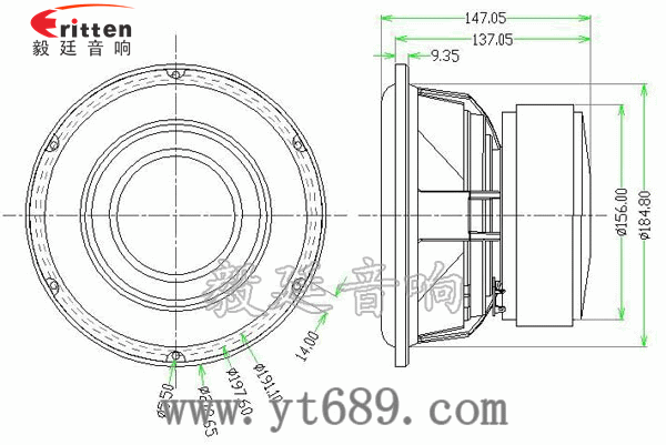 8''250w 重低音喇叭成品圖