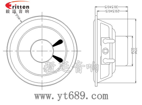 2.5寸4Ω10w喇叭--喇叭廠家成品圖