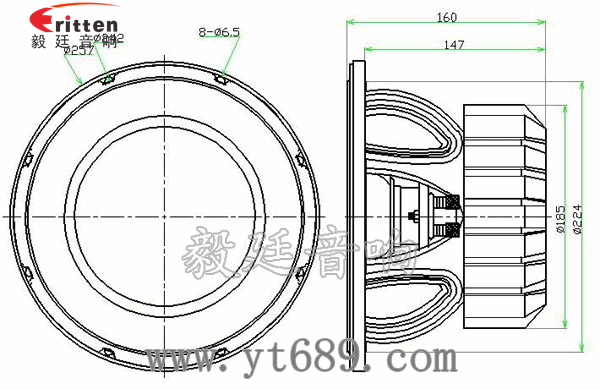 1.38寸40瓦舞臺音箱全頻喇叭成品圖