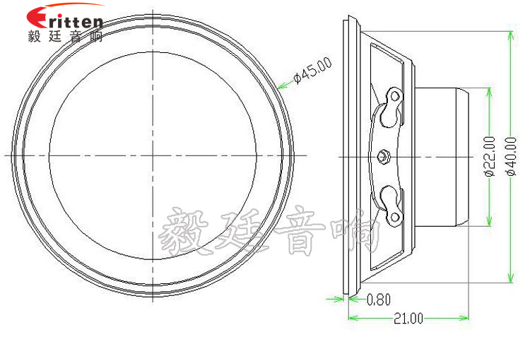 3W45mm全頻藍牙音箱喇叭成品圖