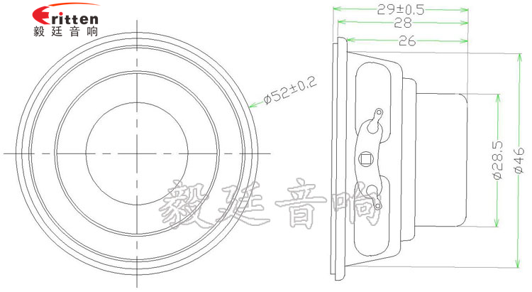 52mm4Ω8W藍牙音箱喇叭成品圖